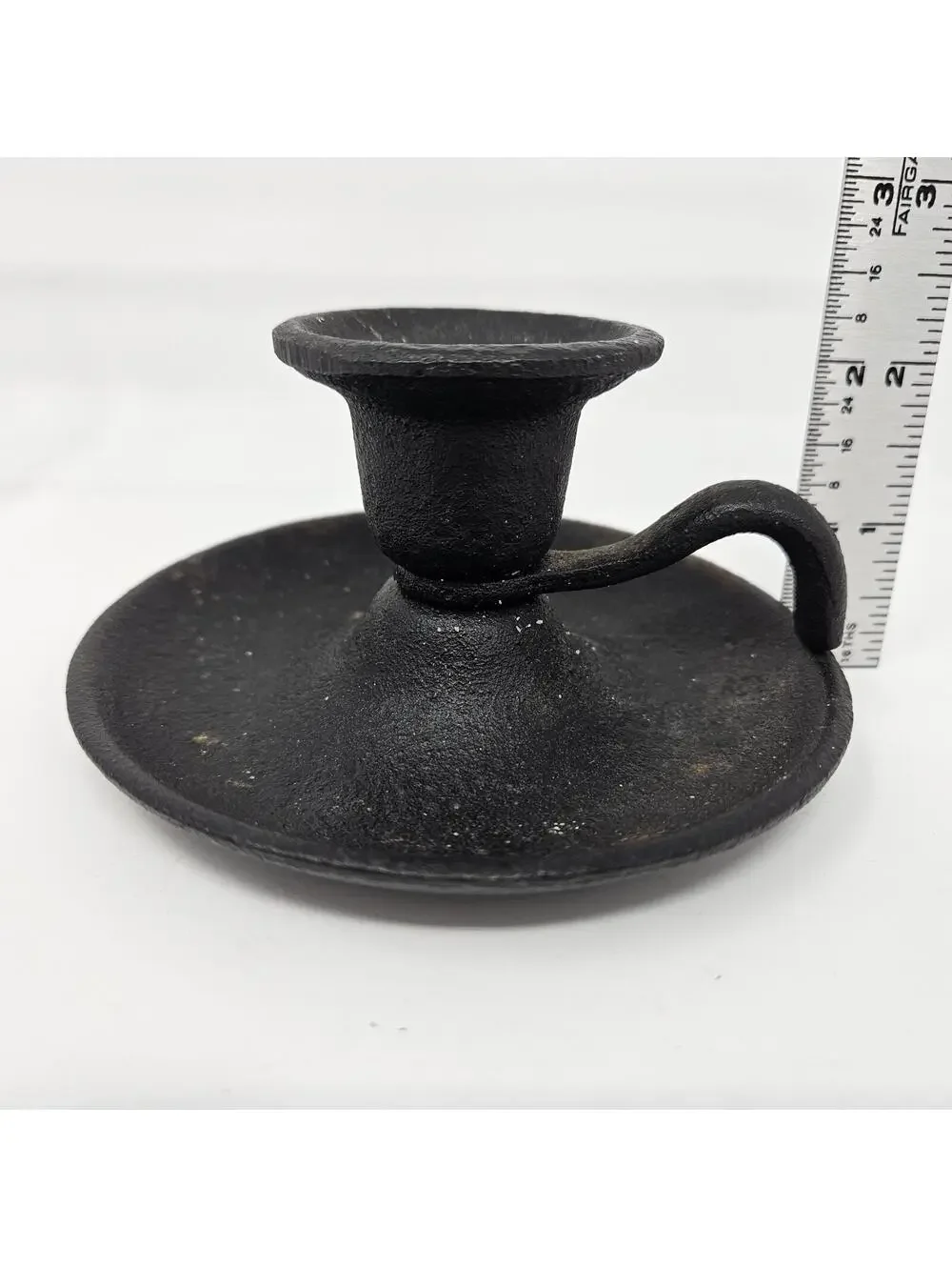 Rare! Vintage Cast Iron John Wright 2220B Chamber Handled Candlestick Holder